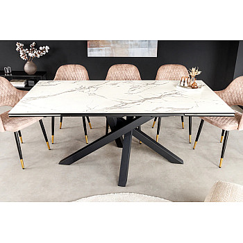 Rozkladací jedálenský stôl Marvelous 43842 180/220/260x90cm Ceramik white marble