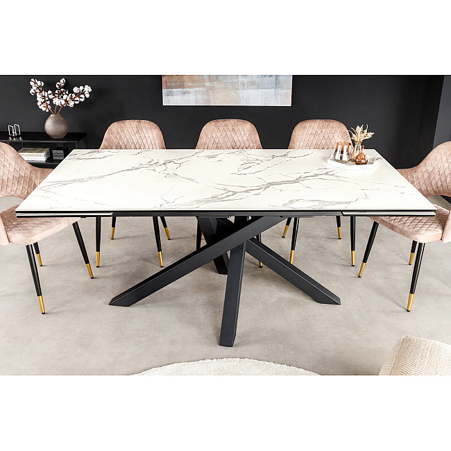 Rozkladací jedálenský stôl Marvelous 43842 180/220/260x90cm Ceramik white marble