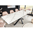 Rozkladací jedálenský stôl Marvelous 43842 180/220/260x90cm Ceramik white marble