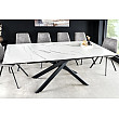 Rozkladací jedálenský stôl Alpine 43844 160/200x90cm Ceramik White marble