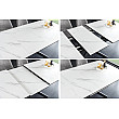 Rozkladací jedálenský stôl Alpine 43844 160/200x90cm Ceramik White marble