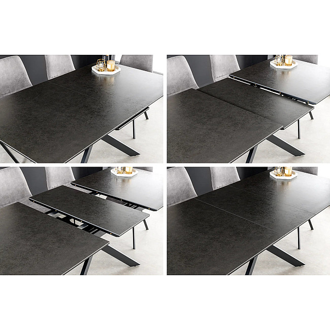 Rozkladací jedálenský stôl Alpine 43845 160/200x90cm Ceramik antracite