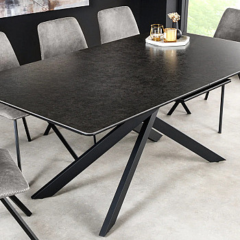 Rozkladací jedálenský stôl Alpine 43845 160/200x90cm Ceramik antracite
