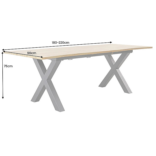 Rozkladací jedálenský stôl 45079 180/220x90cm Divoký dub fólia Rozkladací jedálenský stôl 45079 180/220x90cm Divoký dub fólia