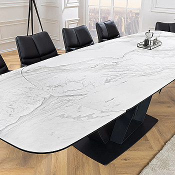 Rozkladací jedálenský stôl 45177 180/220/260 x 90cm White Ceramik 