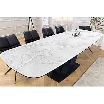 Rozkladací jedálenský stôl 45177 180/220/260 x 90cm White Ceramik 