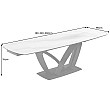 Rozkladací jedálenský stôl 45177 180/220/260 x 90cm White Ceramik