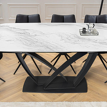 Rozkladací jedálenský stôl 45177 180/220/260 x 90cm White Ceramik 