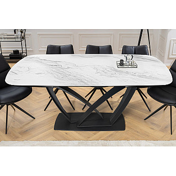 Rozkladací jedálenský stôl 45177 180/220/260 x 90cm White Ceramik 