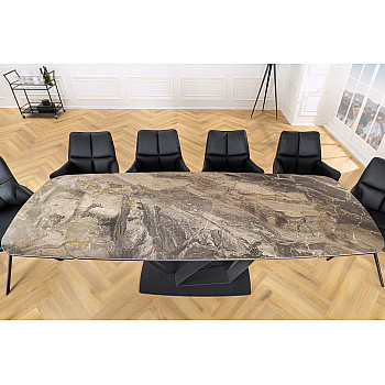 Rozkladací jedálenský stôl 45178 180/220/260 x 90cm Taupe Ceramik 