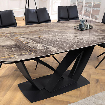 Rozkladací jedálenský stôl 45178 180/220/260 x 90cm Taupe Ceramik 
