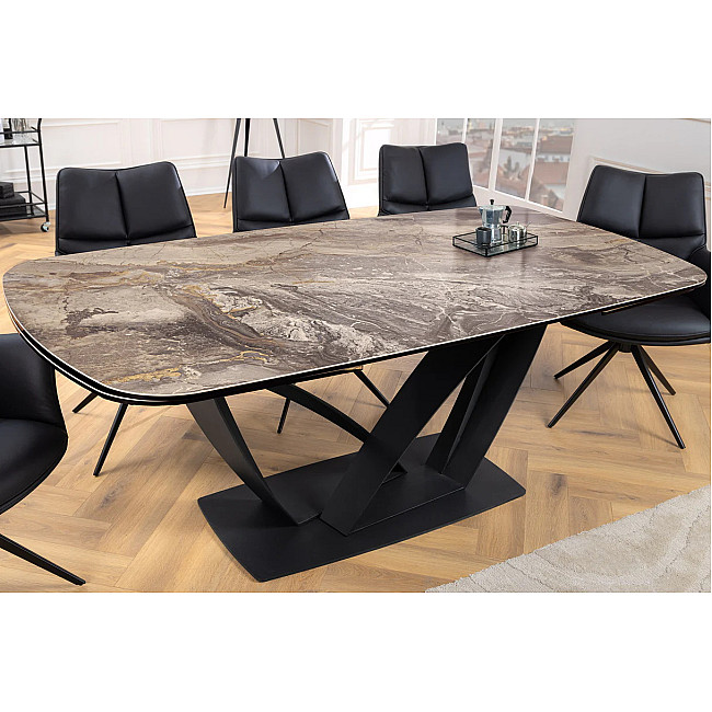 Rozkladací jedálenský stôl 45178 180/220/260 x 90cm Taupe Ceramik