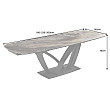 Rozkladací jedálenský stôl 45178 180/220/260 x 90cm Taupe Ceramik