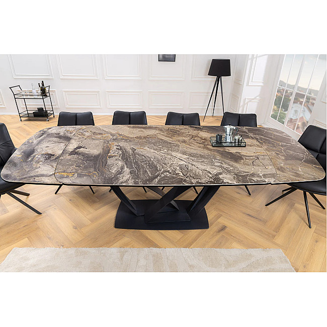 Rozkladací jedálenský stôl 45178 180/220/260 x 90cm Taupe Ceramik