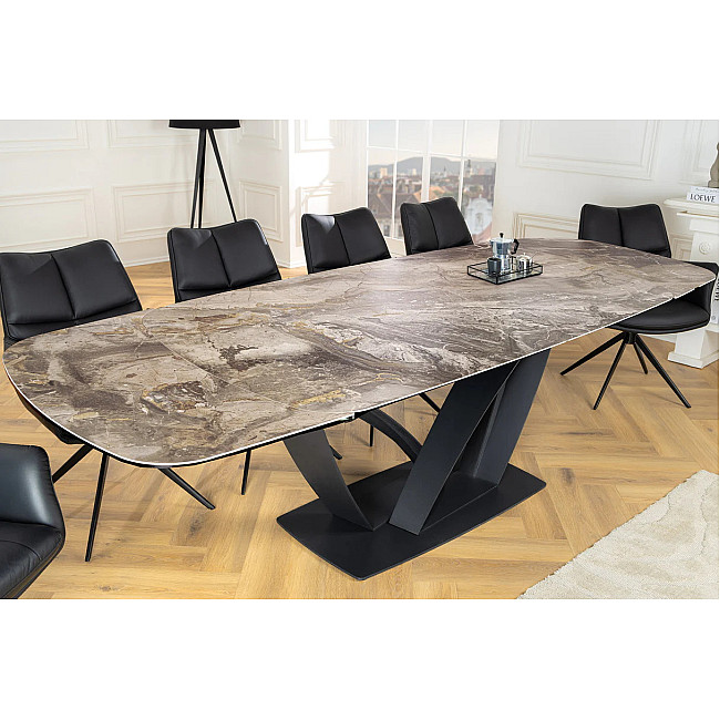 Rozkladací jedálenský stôl 45178 180/220/260 x 90cm Taupe Ceramik