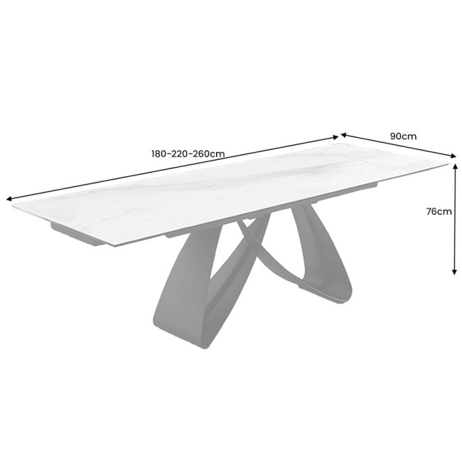 Rozkladací jedálenský stôl Infinity 45180 180/220/260 x 90cm White Ceramik Rozkladací jedálenský stôl Infinity 45180 180/220/260 x 90cm White Ceramik