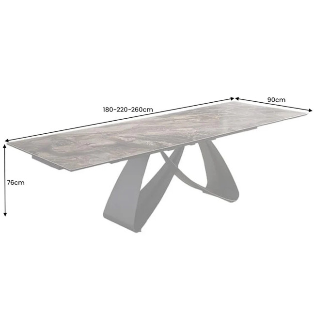 Rozkladací jedálenský stôl Infinity 45181 180/220/260 x 90cm Look taupe Ceramik Rozkladací jedálenský stôl Infinity 45181 180/220/260 x 90cm Look taupe Ceramik