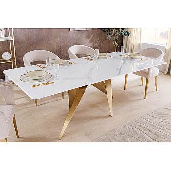 Jedálenský stôl Art Living 46202 200x100cm Biely Mramor Ceramic