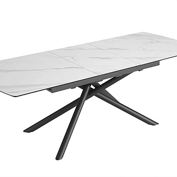 Rozkladací jedálenský stôl Mikado 46495 180/230x90cm Ceramik white marble