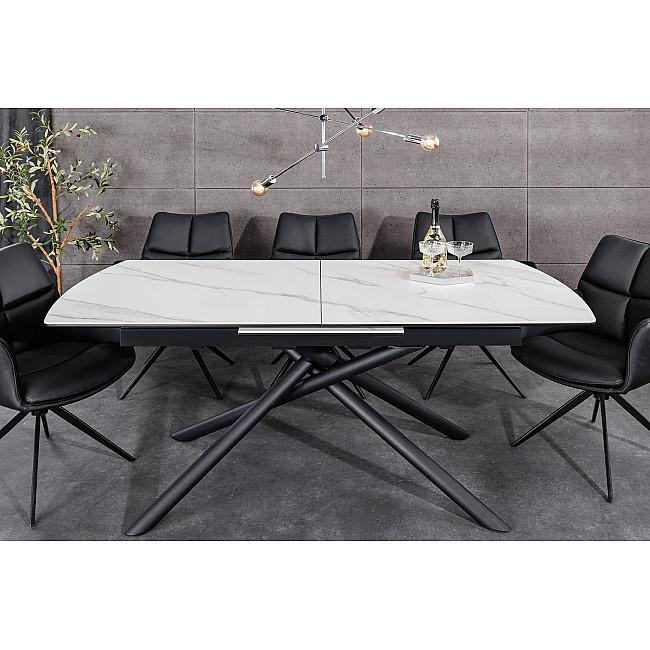 Rozkladací jedálenský stôl Mikado 46495 180/230x90cm Ceramik white marble