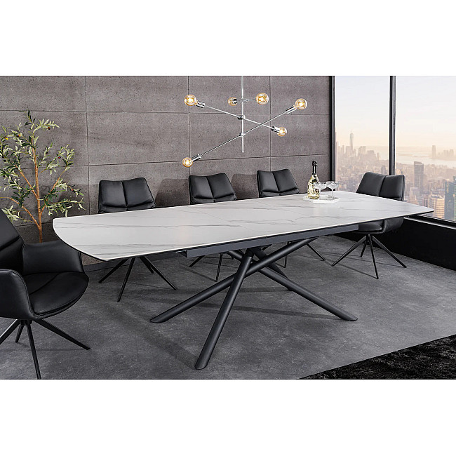 Rozkladací jedálenský stôl Mikado 46495 180/230x90cm Ceramik white marble