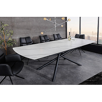 Rozkladací jedálenský stôl Mikado 46495 180/230x90cm Ceramik white marble