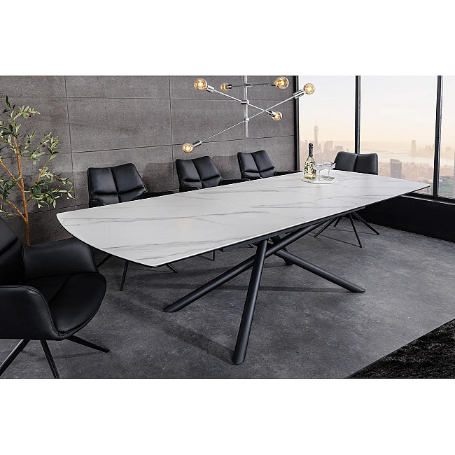 Rozkladací jedálenský stôl Mikado 46495 180/230x90cm Ceramik white marble