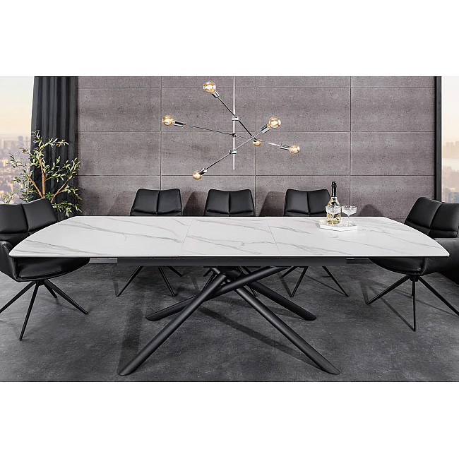 Rozkladací jedálenský stôl Mikado 46495 180/230x90cm Ceramik white marble