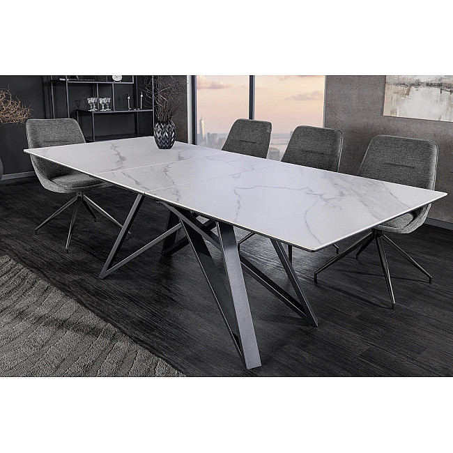Rozkladací jedálenský stôl Atlas 46497 160/200x90cm Ceramik white marble