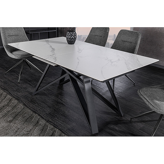 Rozkladací jedálenský stôl Atlas 46497 160/200x90cm Ceramik white marble