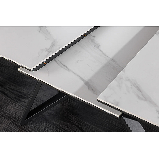 Rozkladací jedálenský stôl Atlas 46497 160/200x90cm Ceramik white marble