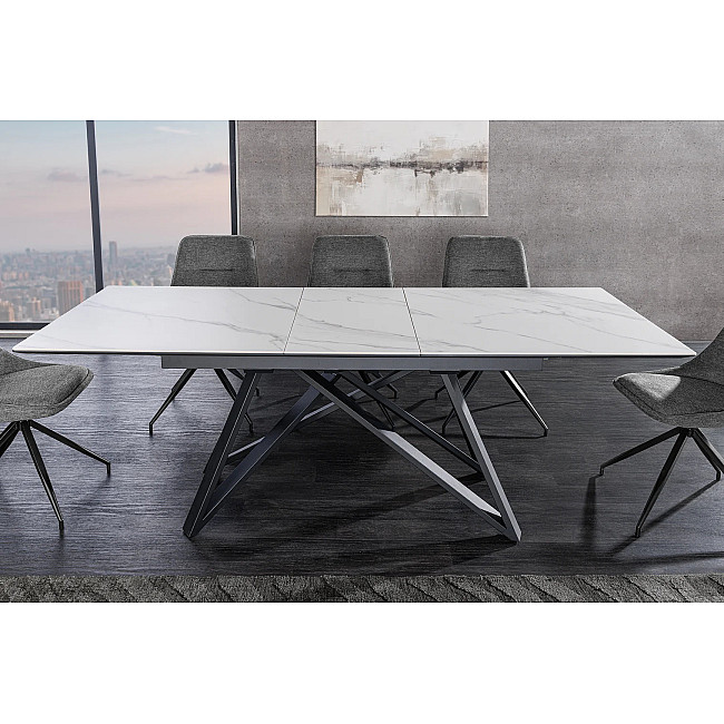 Rozkladací jedálenský stôl Atlas 46497 160/200x90cm Ceramik white marble