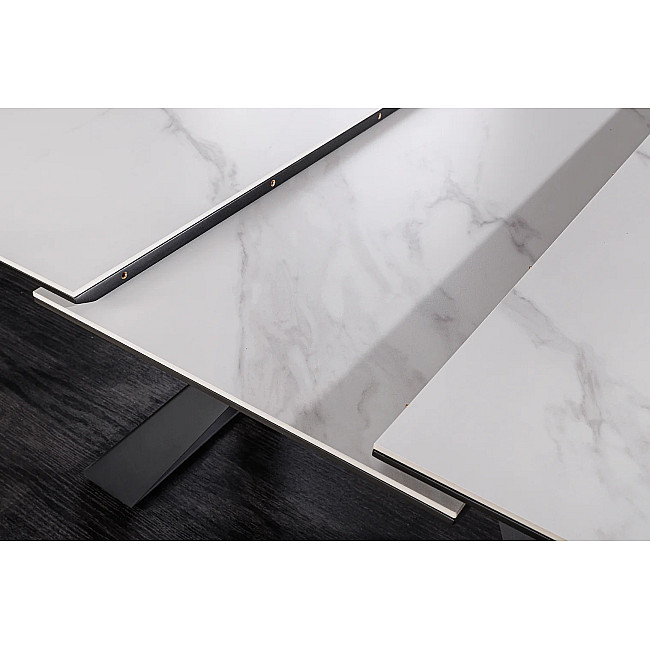 Rozkladací jedálenský stôl 46498 Concord 180/230 x 90cm White marble Look Ceramik