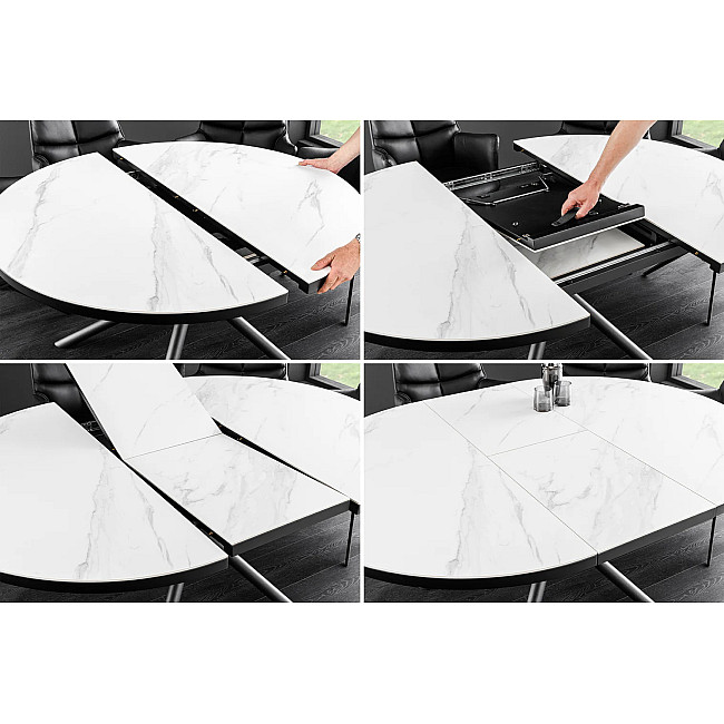 Rozkladací jedálenský stôl Mikado 46503 120/160x90cm Ceramik white marble