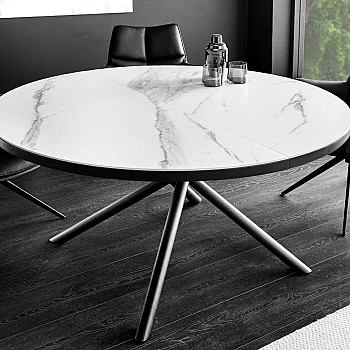 Rozkladací jedálenský stôl Mikado 46503 120/160x90cm Ceramik white marble