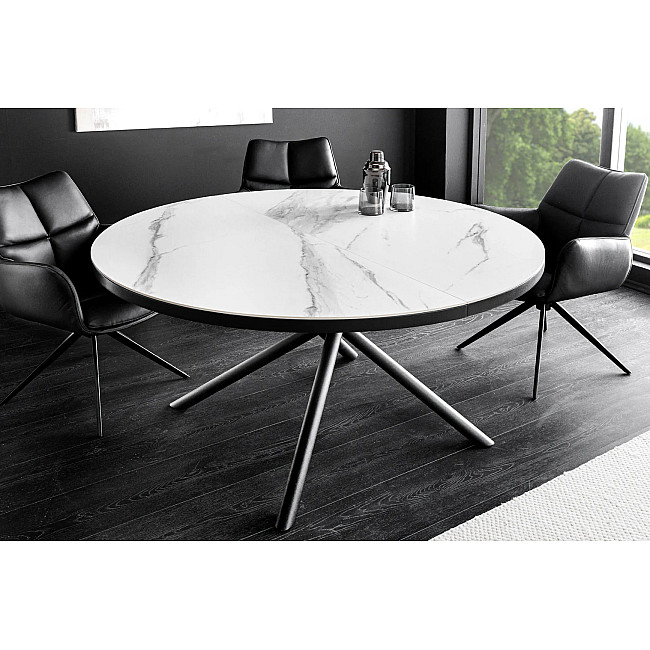 Rozkladací jedálenský stôl Mikado 46503 120/160x90cm Ceramik white marble