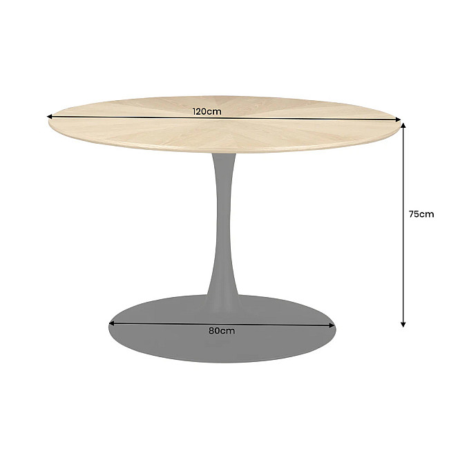 Jedálenský stôl 46559 Atelier Ø120cm Natural Dub Dyha