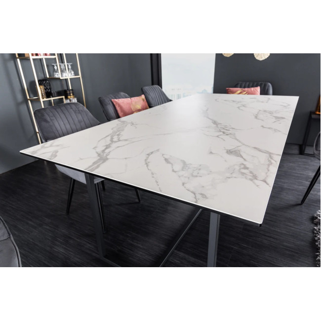 Jedálenský stôl 41088 200 x 100cm Marble Look White Ceramik Jedálenský stôl 41088 200 x 100cm Marble Look White Ceramik