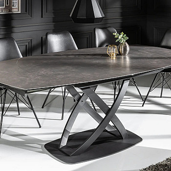 Rozkladací jedálenský stôl 41398 130/190 x 100cm Antracit Ceramik  Rozkladací jedálenský stôl 41398 130/190 x 100cm Antracit Ceramik