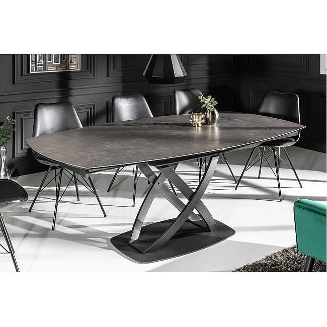 Rozkladací jedálenský stôl 41398 130/190 x 100cm Antracit Ceramik