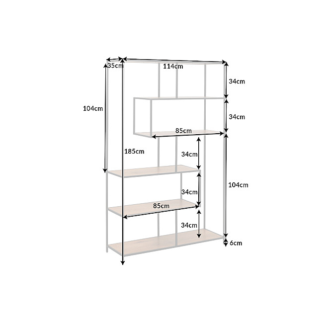 Knižnica/Regál 42024 115cm Slim Line Divoký Dub