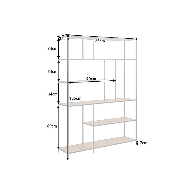 Knižnica/Regál 42026 135cm Slim Line Divoký Dub Knižnica/Regál 42026 135cm Slim Line Divoký Dub