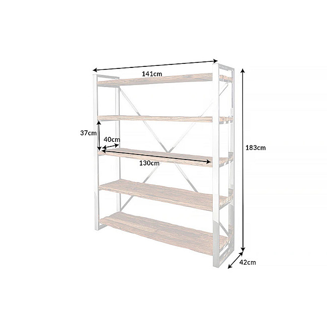 Knižnica/Regál Barracuda 43616 140cm Drevo Teak
