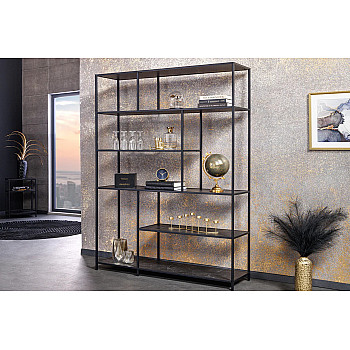 Knižnica/Regál 44322 135cm Slim Line Čierny mramor look