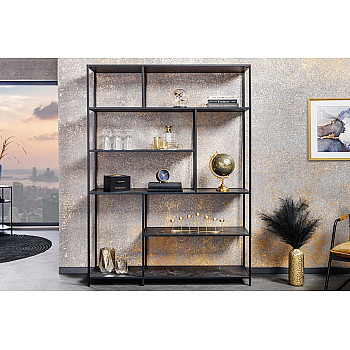 Knižnica/Regál 44322 135cm Slim Line Čierny mramor look