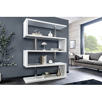 Knižnica/Regál Snake 46400 120cm Biely vysoký lesk