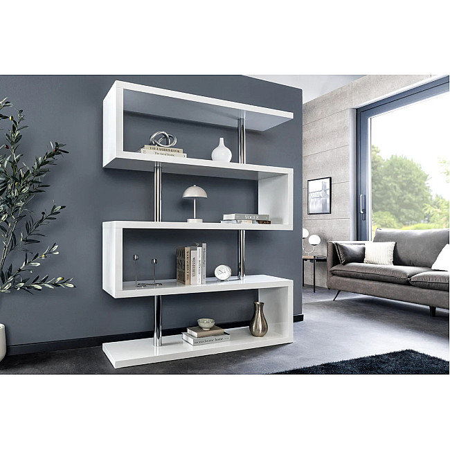 Knižnica/Regál Snake 46400 120cm Biely vysoký lesk