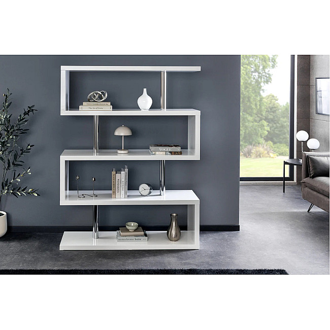 Knižnica/Regál Snake 46400 120cm Biely vysoký lesk