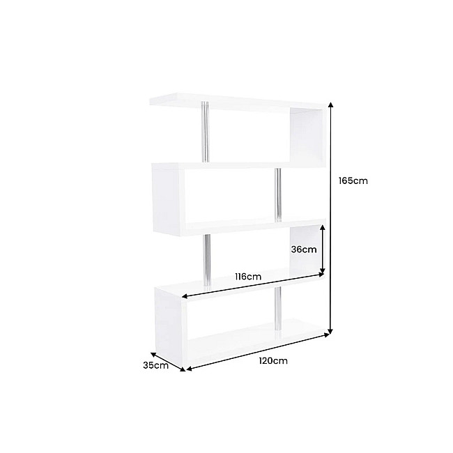 Knižnica/Regál Snake 46400 120cm Biely vysoký lesk