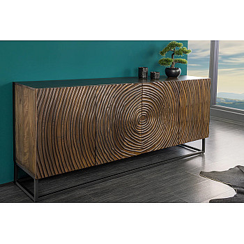 Komoda 44580 Zen Circle 180cm Drevo Mango Hnedá-Čierna